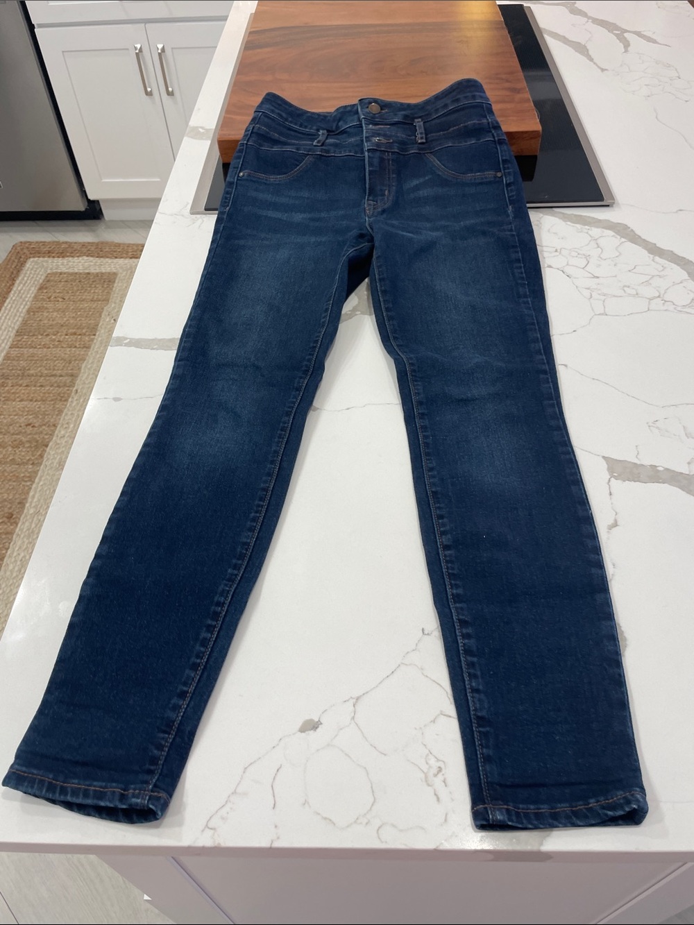 refuge Men's Skinny Jeans in Dark Blue Denim